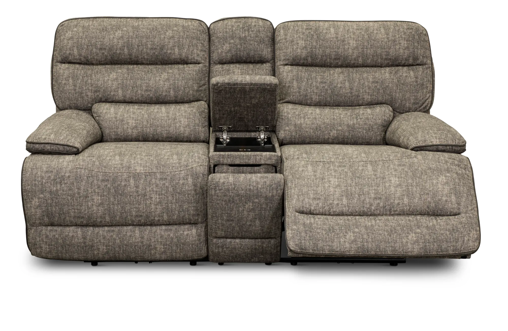 Rock Quarry Gray Power Reclining Loveseat with Console