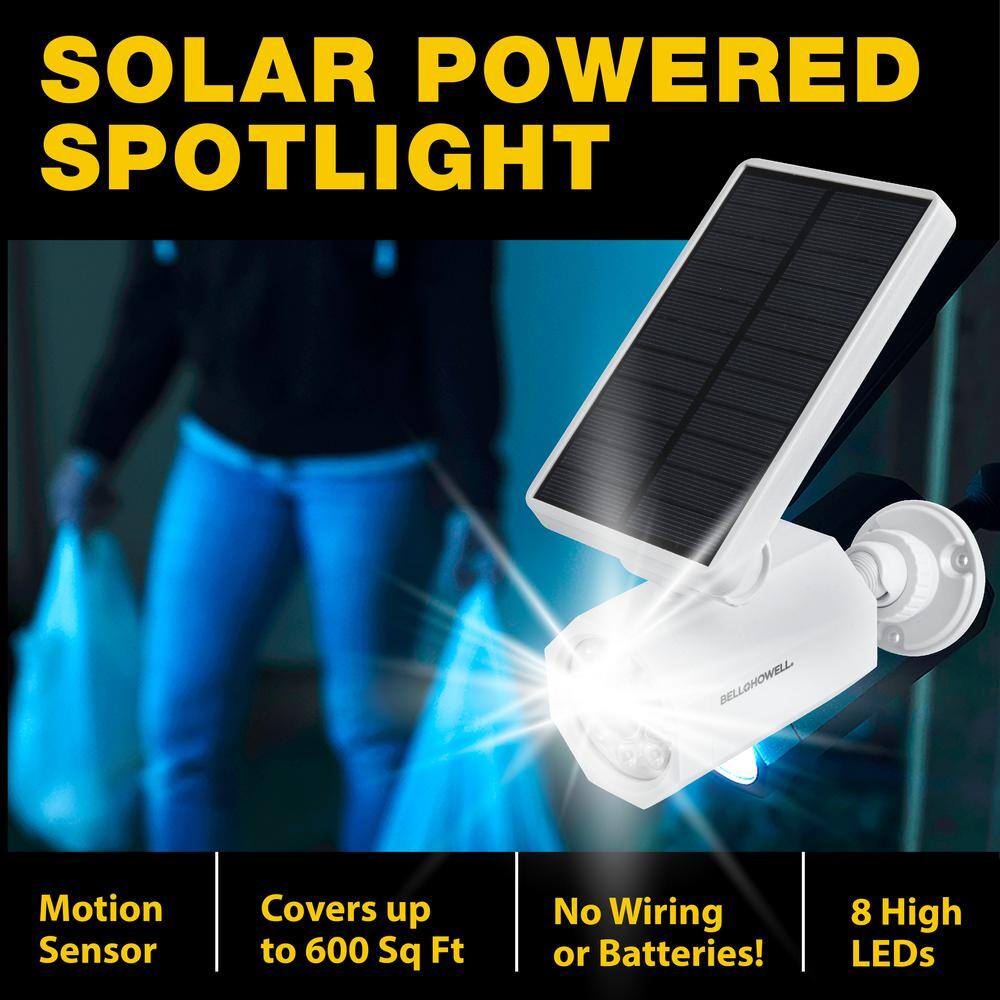 Bell Howell 4-Watt Solar Powered White Motion Activated Outdoor Integrated LED Bionic Spotlight Flood Light 7883