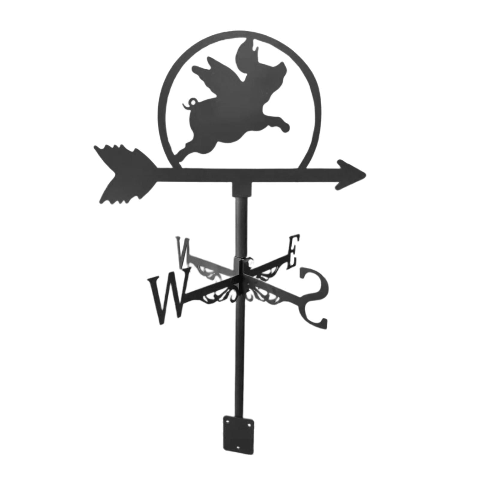 Durable Weather Vane Animal Statue Wind Direction Indicator Farm Scene Home Outdoor Garden Yard Measuring Tool Roof Decor -