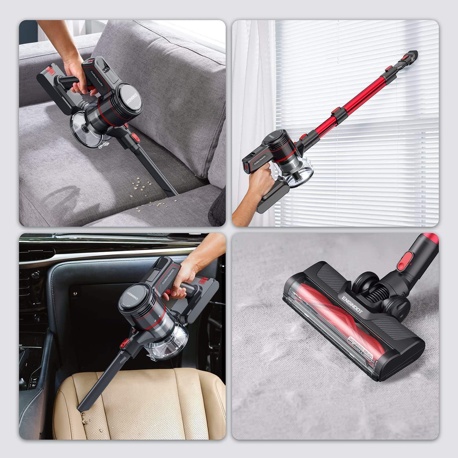 23Kpa 250W 4-in-1 Cordless Vacuum Cleaner with Advanced Cyclonic Technology