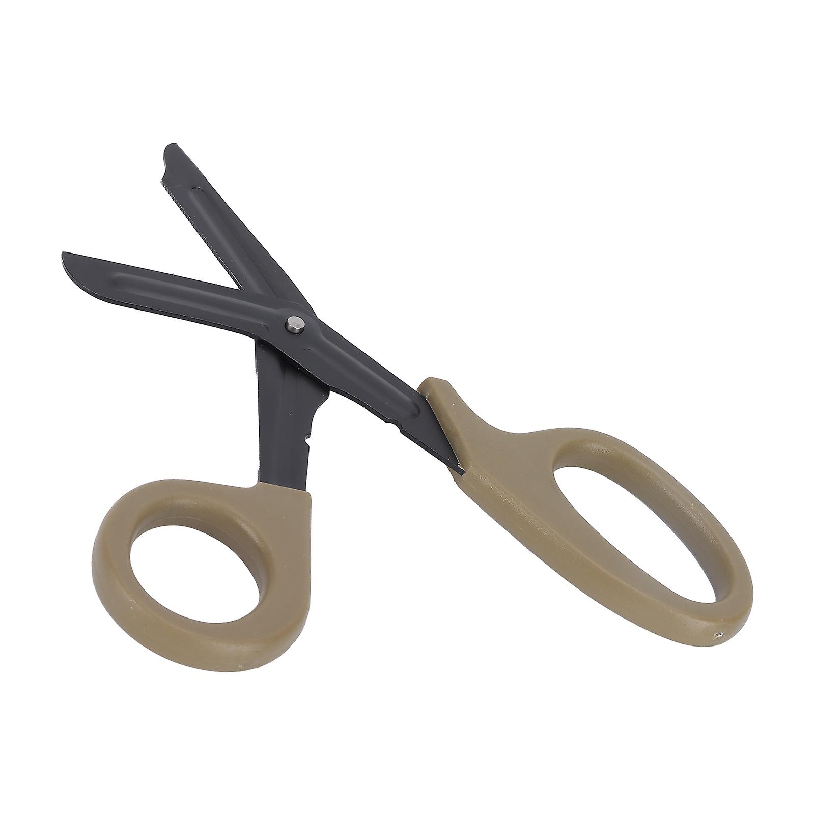 Military Grade Rescue Scissor For Outdoor First Aid Survival Scissor With Toothed Edgetan