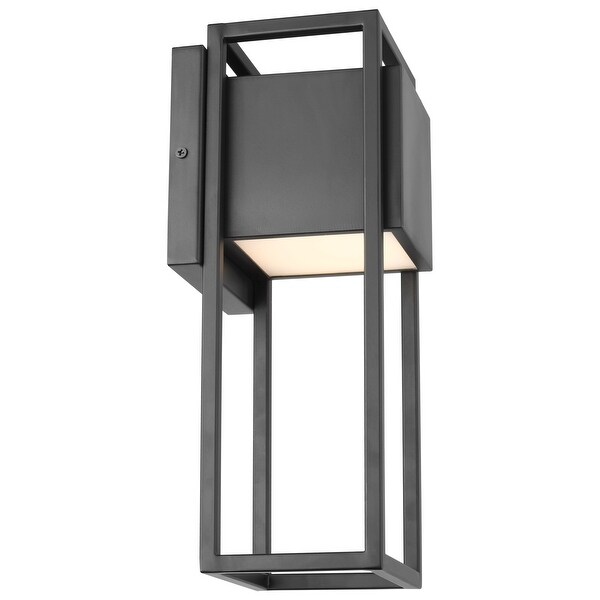  18W LED Medium Wall Lantern Matte Black Finish Shopping - The Best Deals on Outdoor Wall Lanterns | 39389163