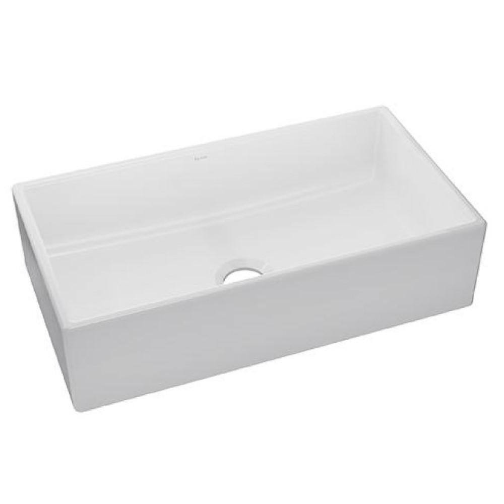 Elkay Burnham White Fireclay 33 in. Single Bowl Farmhouse Apron Kitchen Sink HDSB3318FC