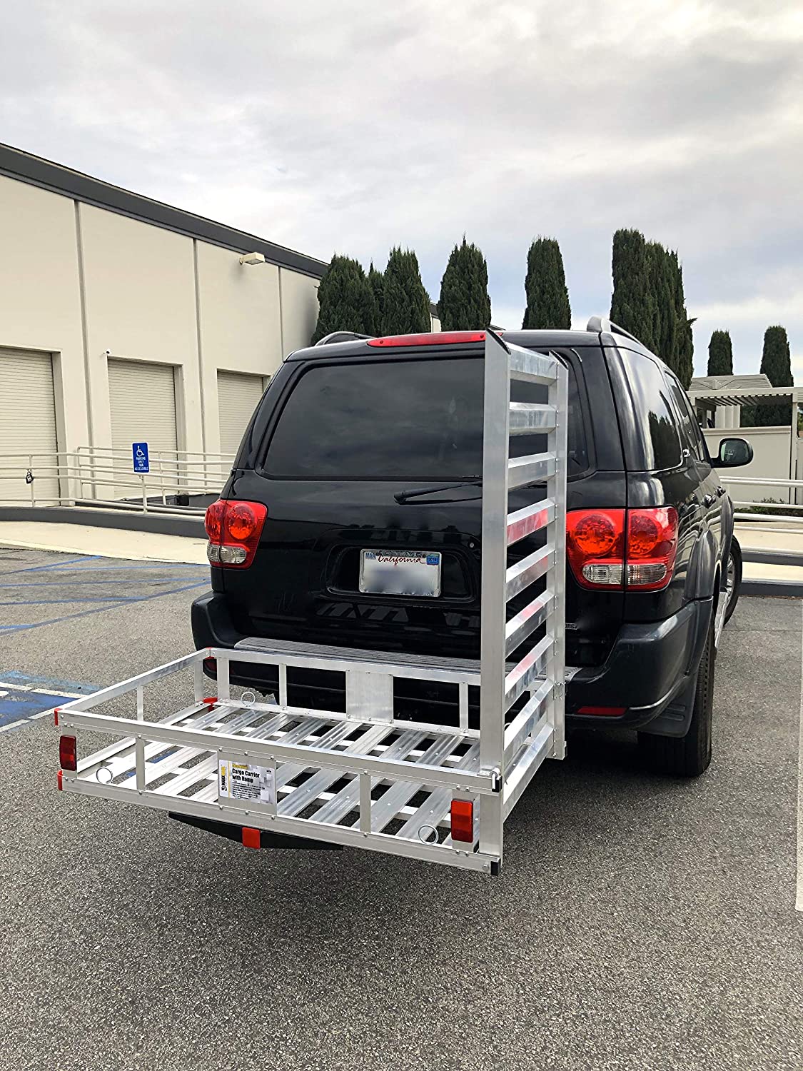 80779 Aluminum Hitch Mount Cargo Carrier with 47′′ Long Ramp, 1 Pack