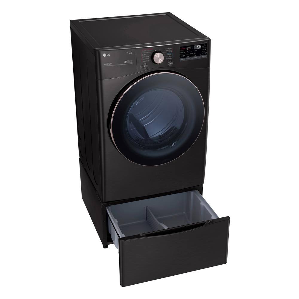 LG 7.4 Cu. Ft. Vented SMART Stackable Gas Dryer in Black Steel with TurboSteam and Sensor Dry Technology DLGX4001B