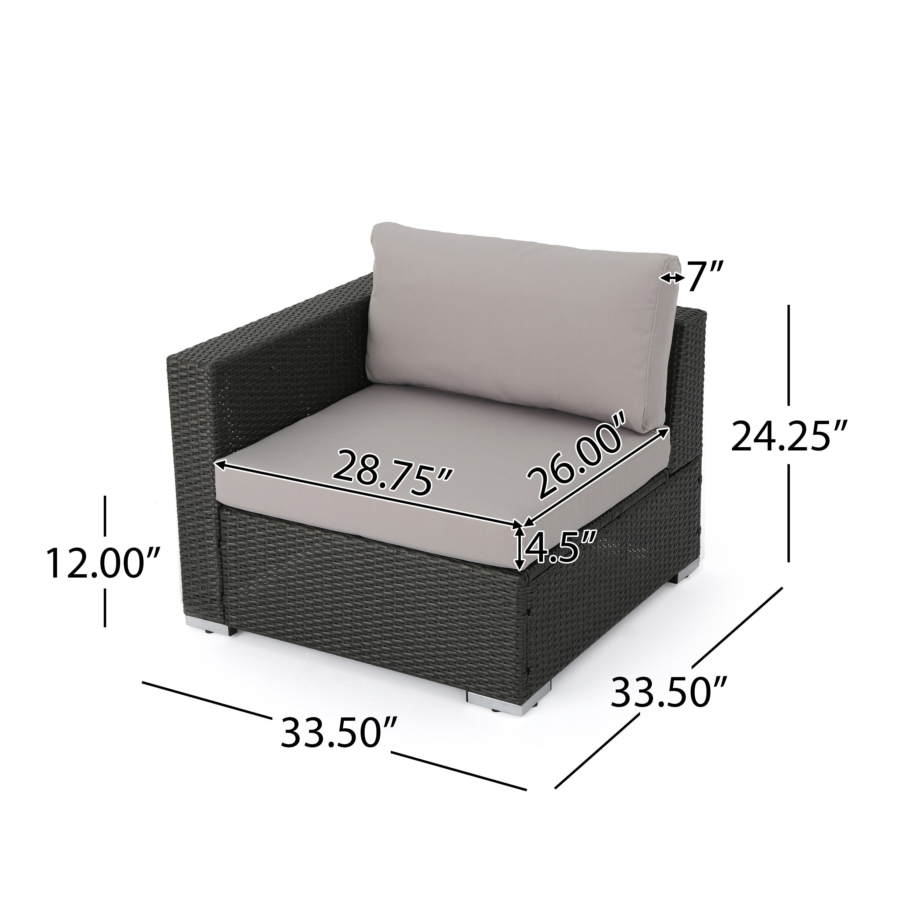 Kyra Outdoor 5 Seater Wicker Sectional Sofa Set with Storage Ottoman and Sunbrella Cushions