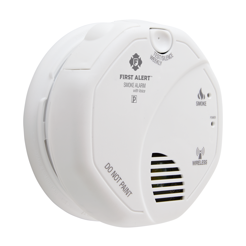 Interconnected Wireless Smoke Alarm with Voice Location， Battery Operated