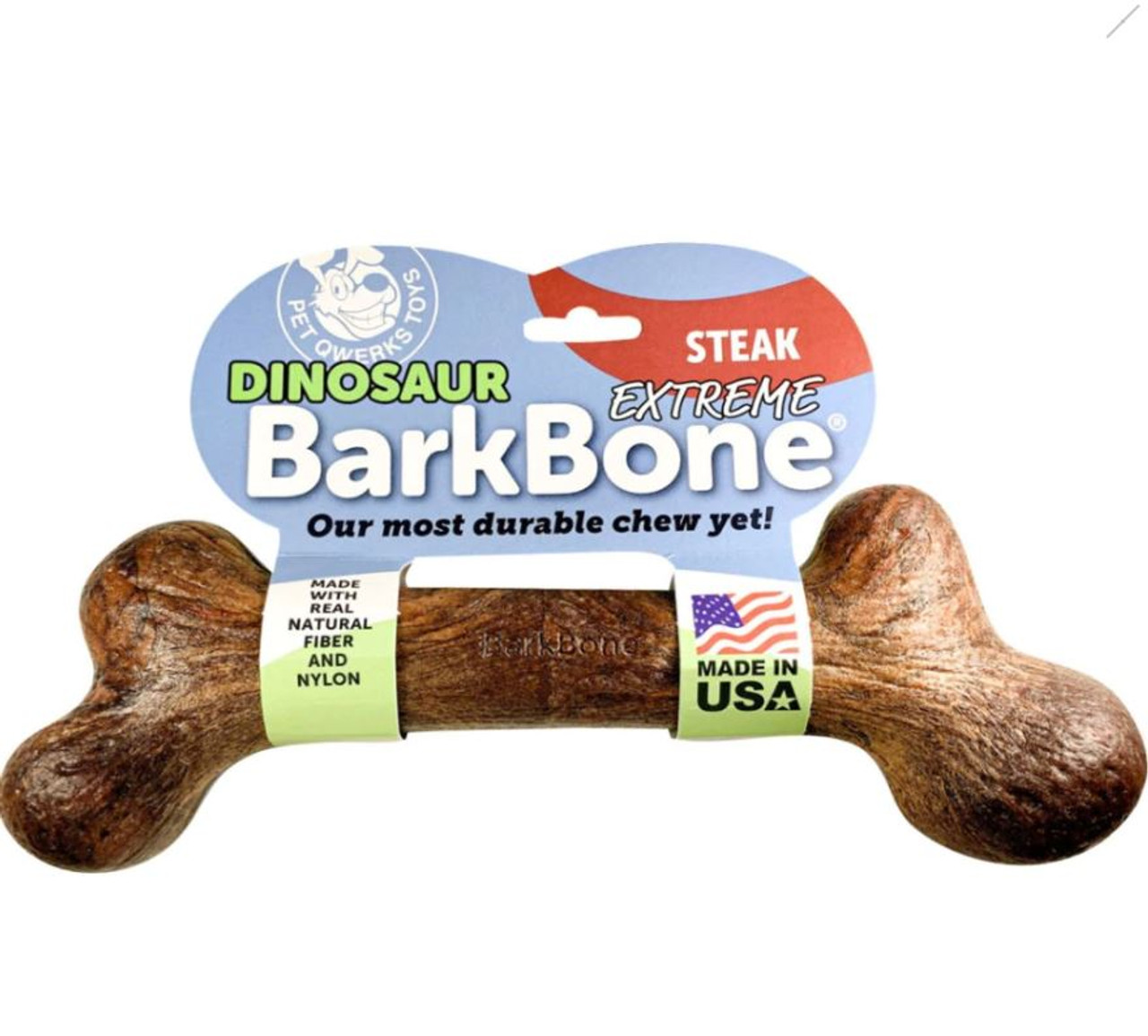 Pet Qwerks Extreme Dinosaur Steak Barkbone Dog Chew