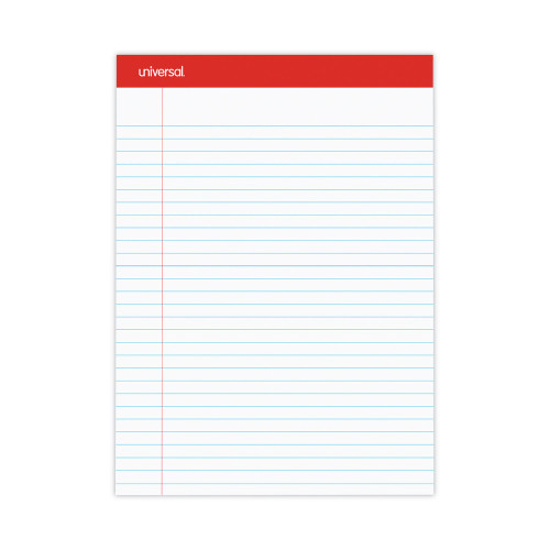 Universal Perforated Writing Pads， Wide/Legal Rule， 8.5 x 11.75， White， 50 Sheets， Dozen (20630)