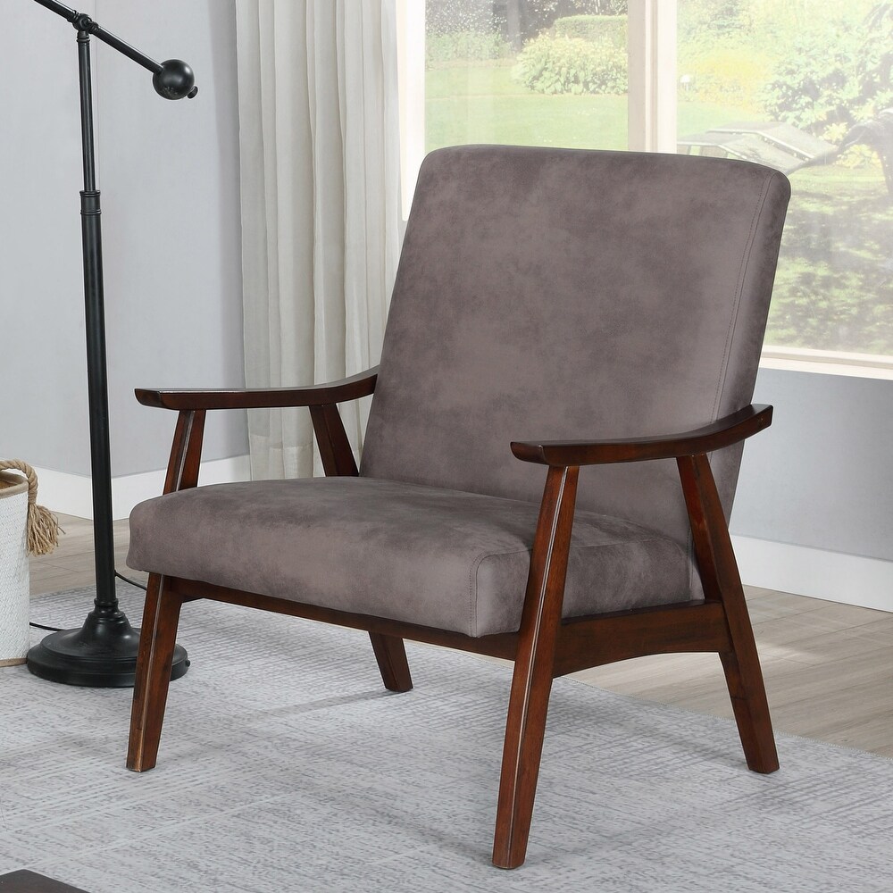 Balf Mid Century Modern Faux Leather Padded Accent Chair by Furniture of America