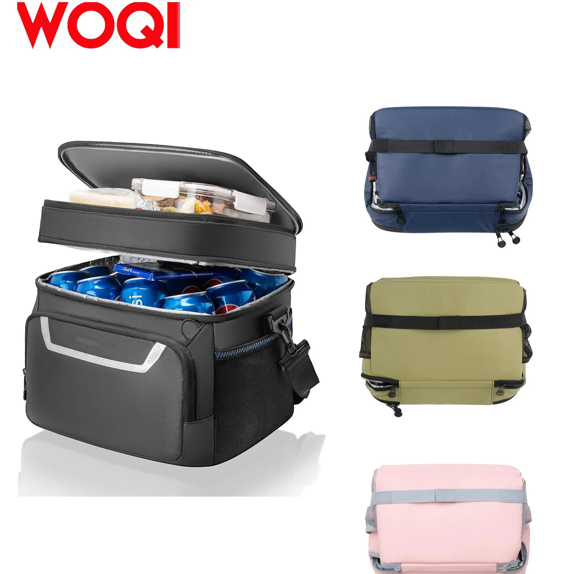 WOQI small refrigerated and insulated box   double compartment  reusable  waterproof  leak proof  travel  work  picnic