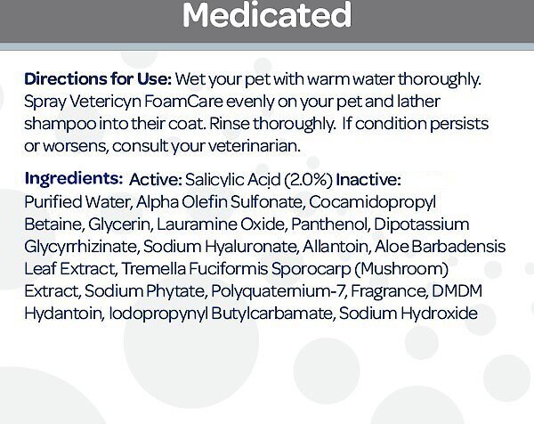 Vetericyn FoamCare Medicated Shampoo for Pets