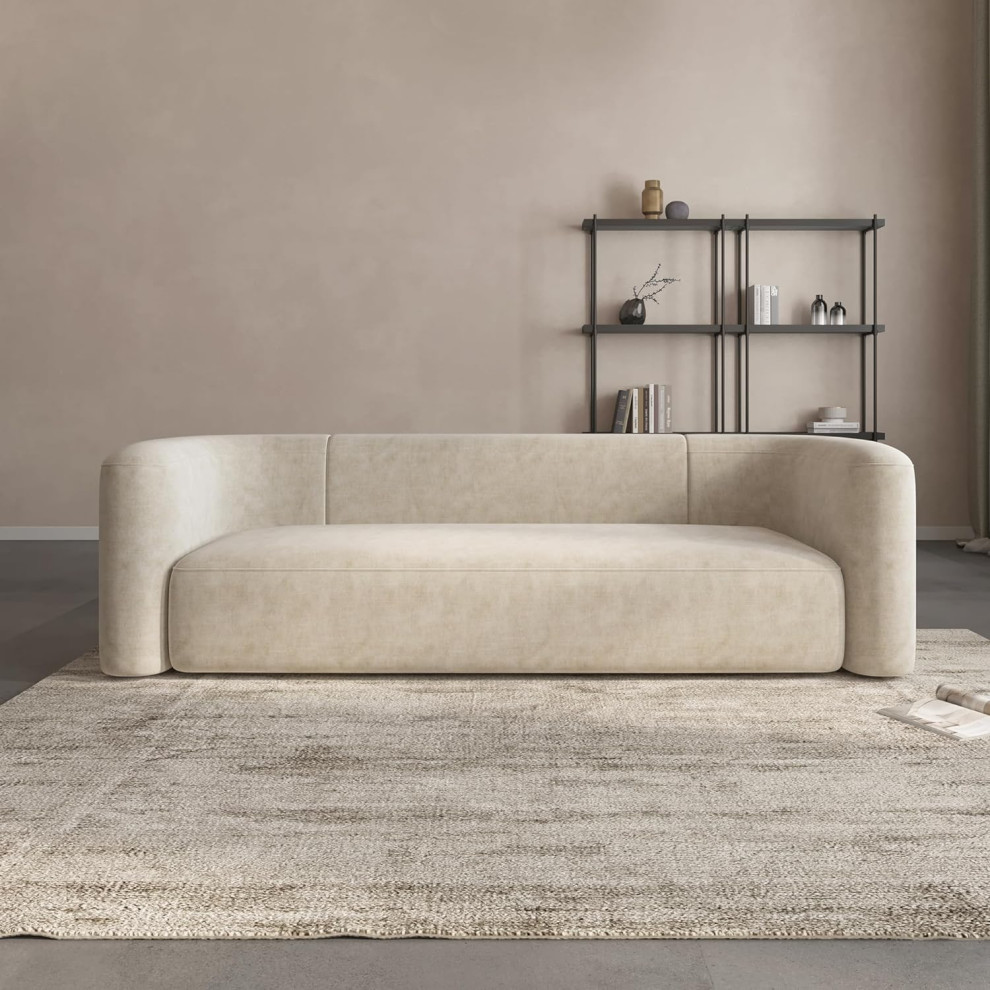 Unique Modern Sofa  Curved Silhouette  ampVelvet Upholstery   Transitional   Sofas   by Decor Love  Houzz