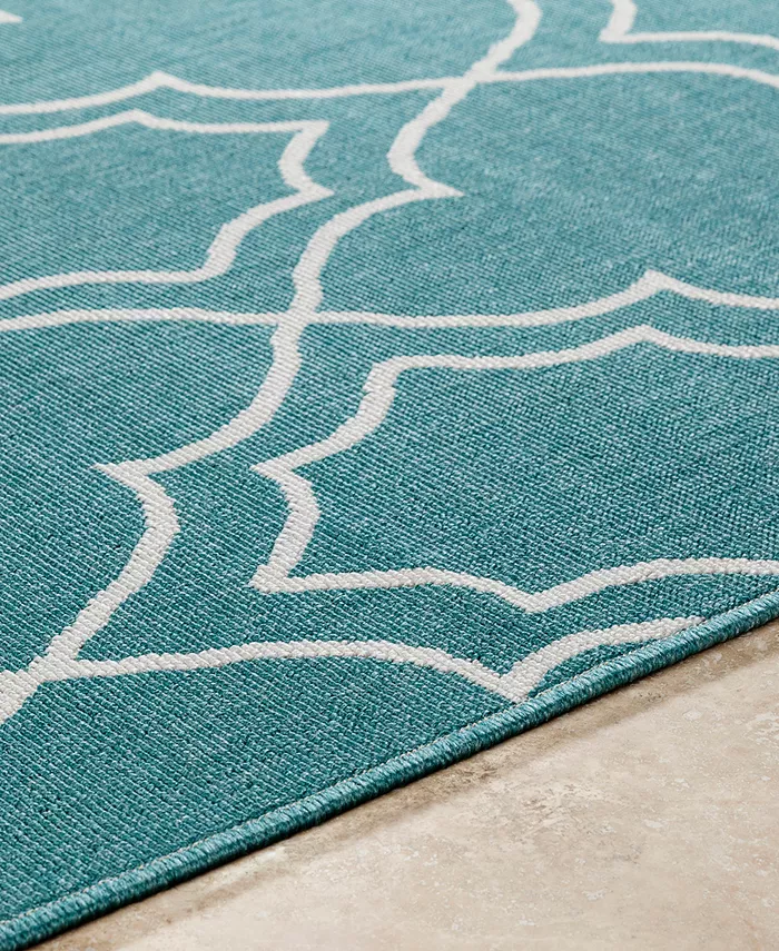 Surya Alfresco ALF-9653 Teal 3' x 5'6 Area Rug Indoor Outdoor