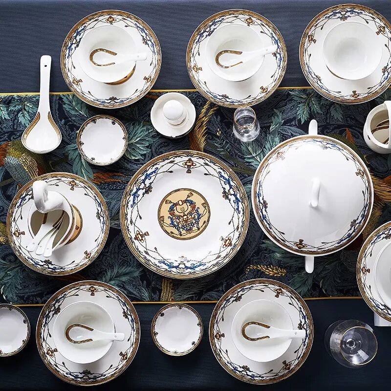 58pcs deluxe ceramic tableware set