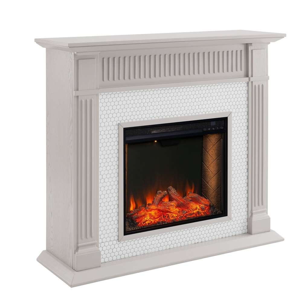 Chase Contemporary Grey Alexa Enabled Smart Fireplace