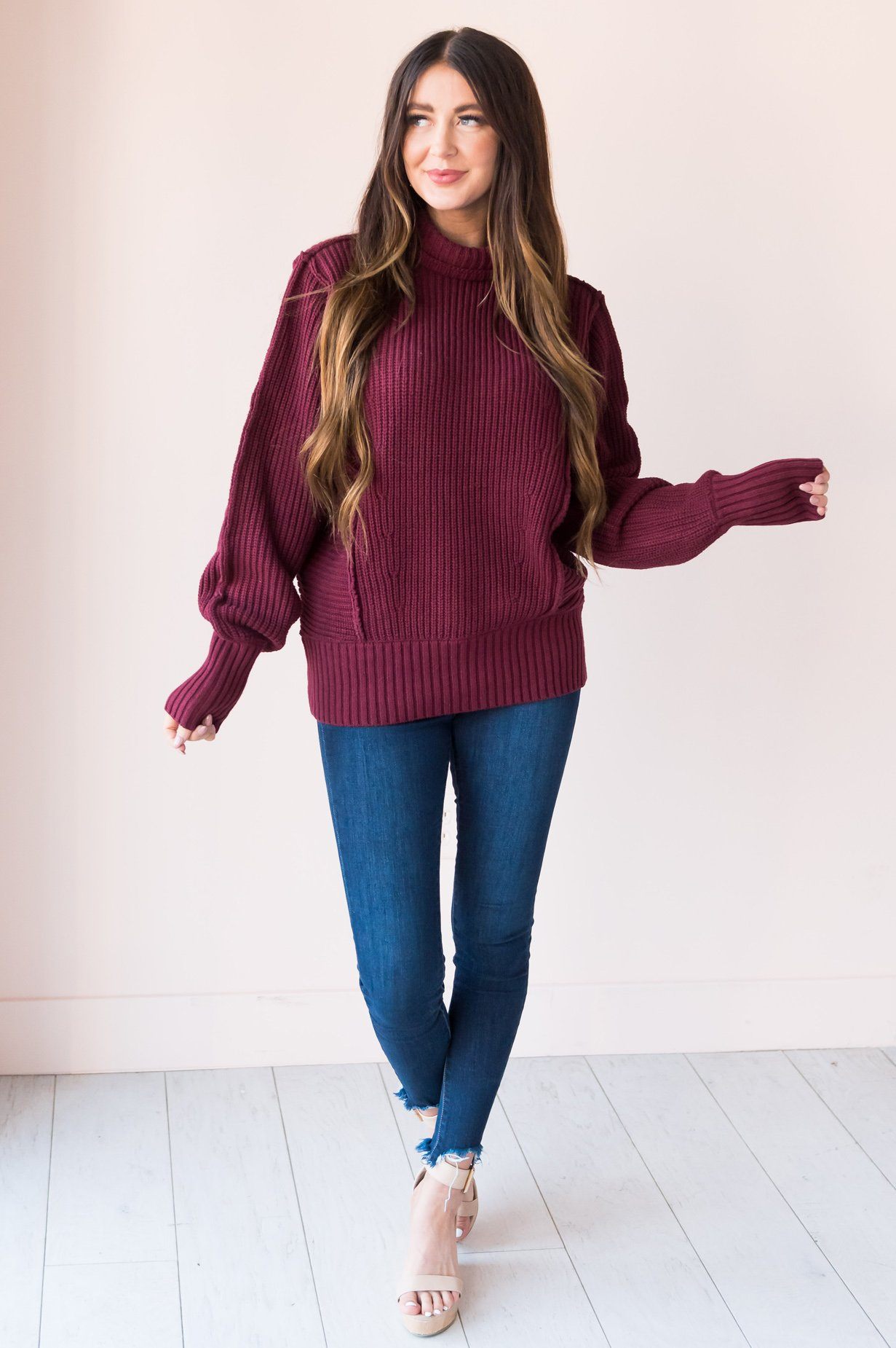 Taste of Fall Chunky Turtleneck modest Sweater