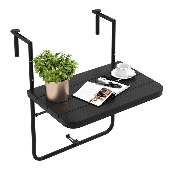 Folding Hanging Table with 3Level Adjustable Height for Patio Balcony