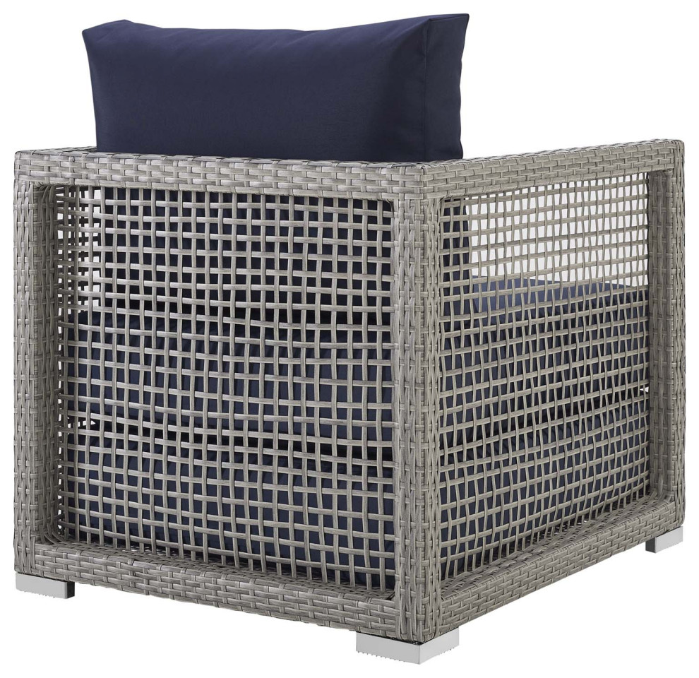 Aura 3 Piece Outdoor Patio Wicker Rattan Set   Tropical   Outdoor Dining Sets   by PARMA HOME  Houzz