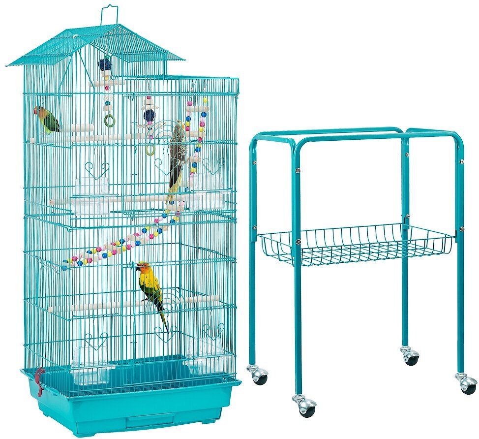 Yaheetech 62.5-in Rolling Large Bird Cage and Detachable Stand