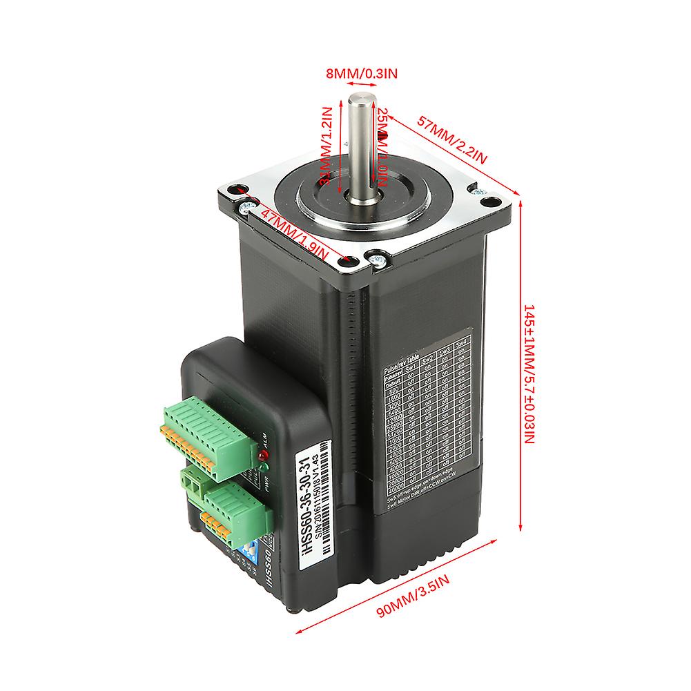 Nema23 3nm Hybrid Closed Loop Stepper Servo Motor Driver Kit 36vdc Ihss60-36-30-31