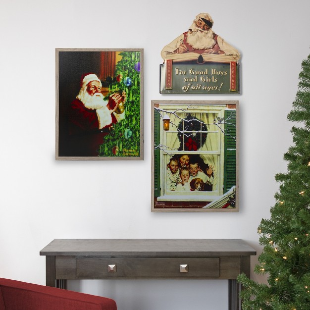 Norman Rockwell x27 no Christmas Problem Now x27 Tin Wall Art