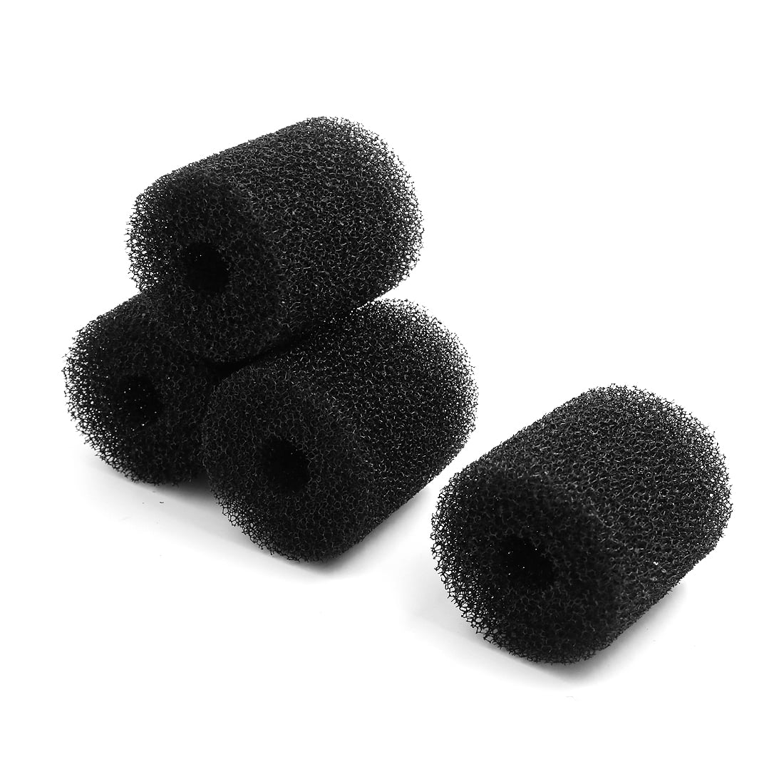 4pcs Black 2.6 Inch Dia Cylinder Pre-Filter Sponge Filter Media for Aquarium