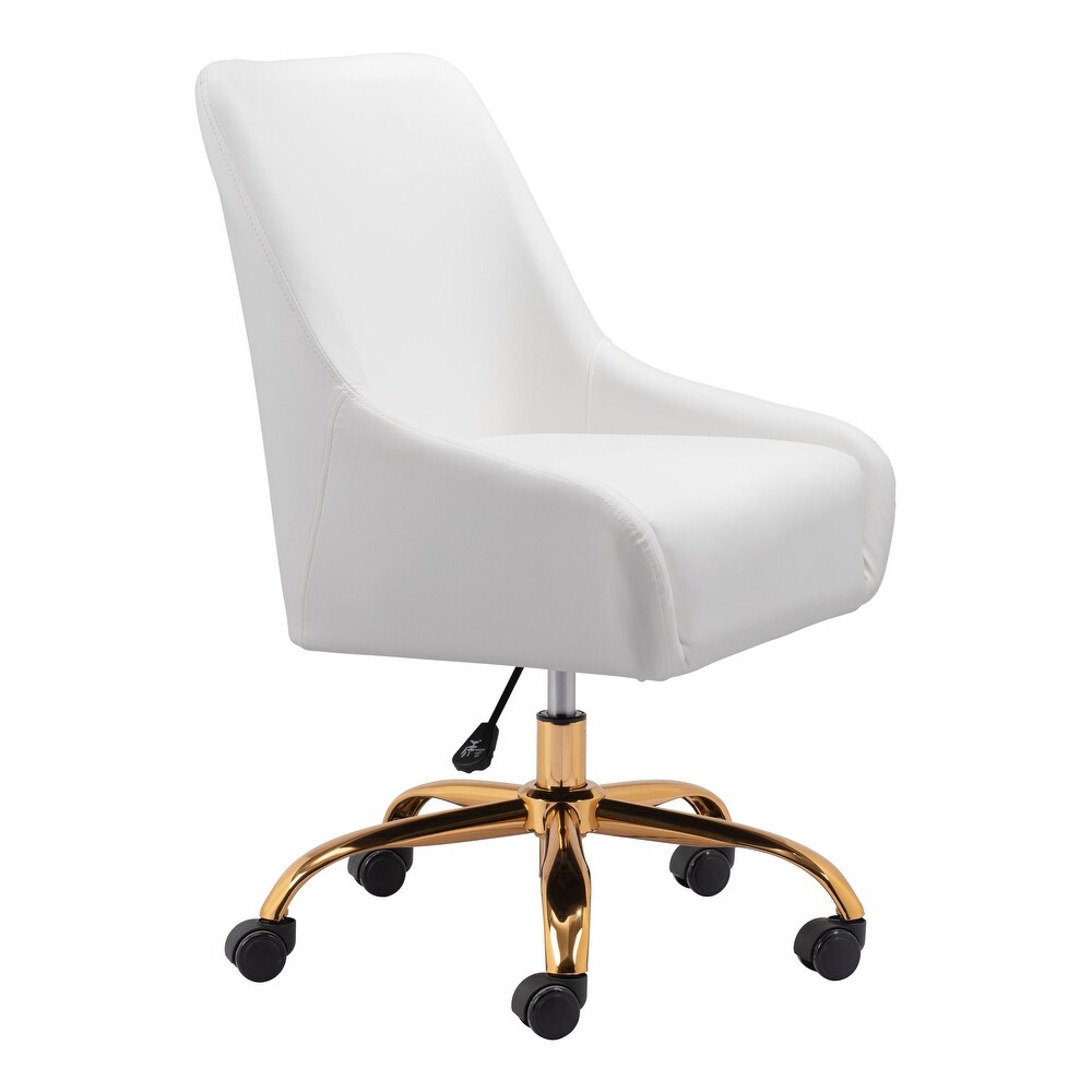 Dalton Farm Office Chair White   Gold