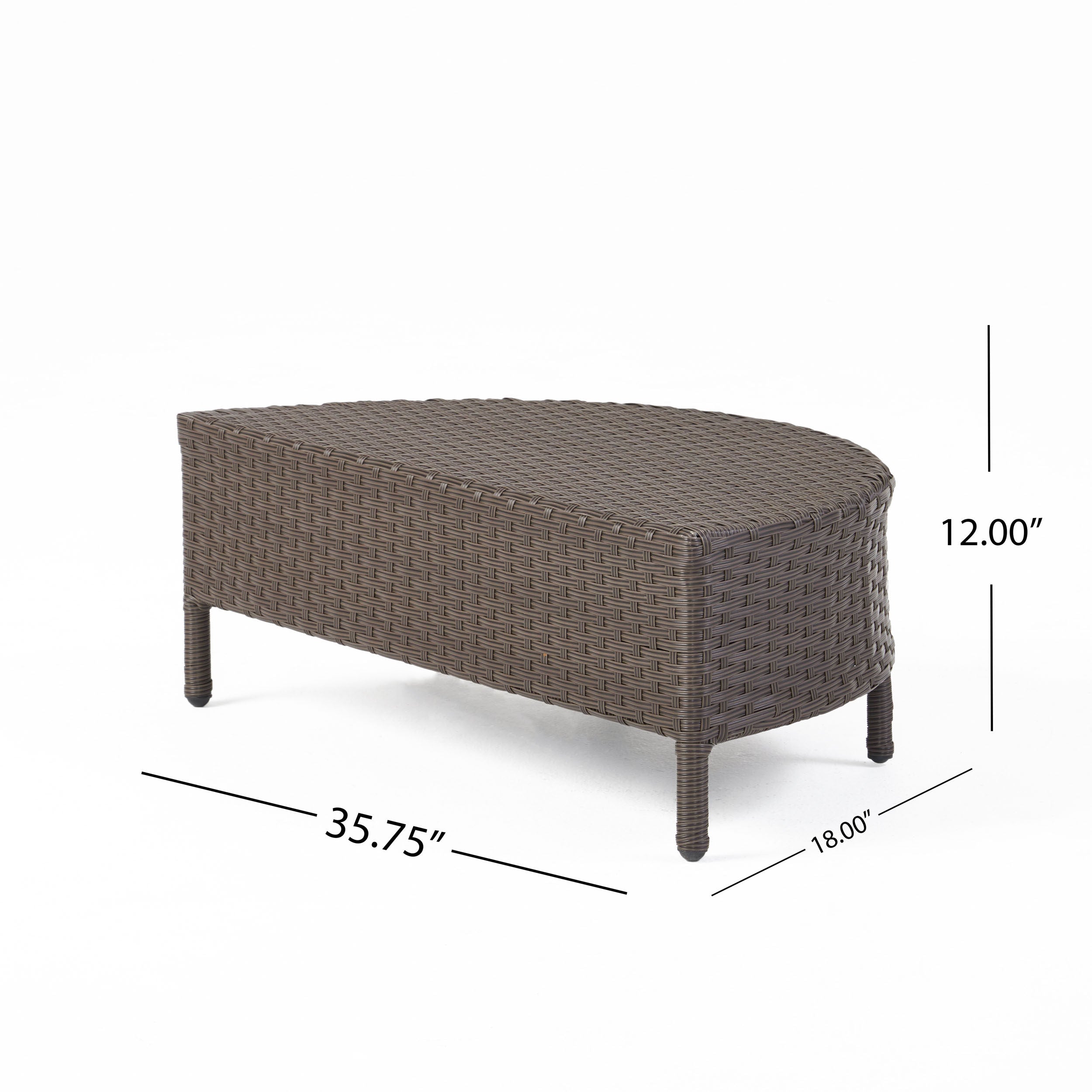 Harper Outdoor Wicker Half-Round Coffee Table