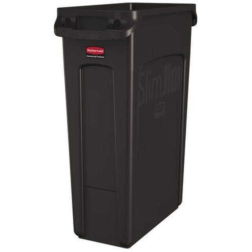 Slim Jim Container 23 Gallon Capacity with Venting Channels， Brown