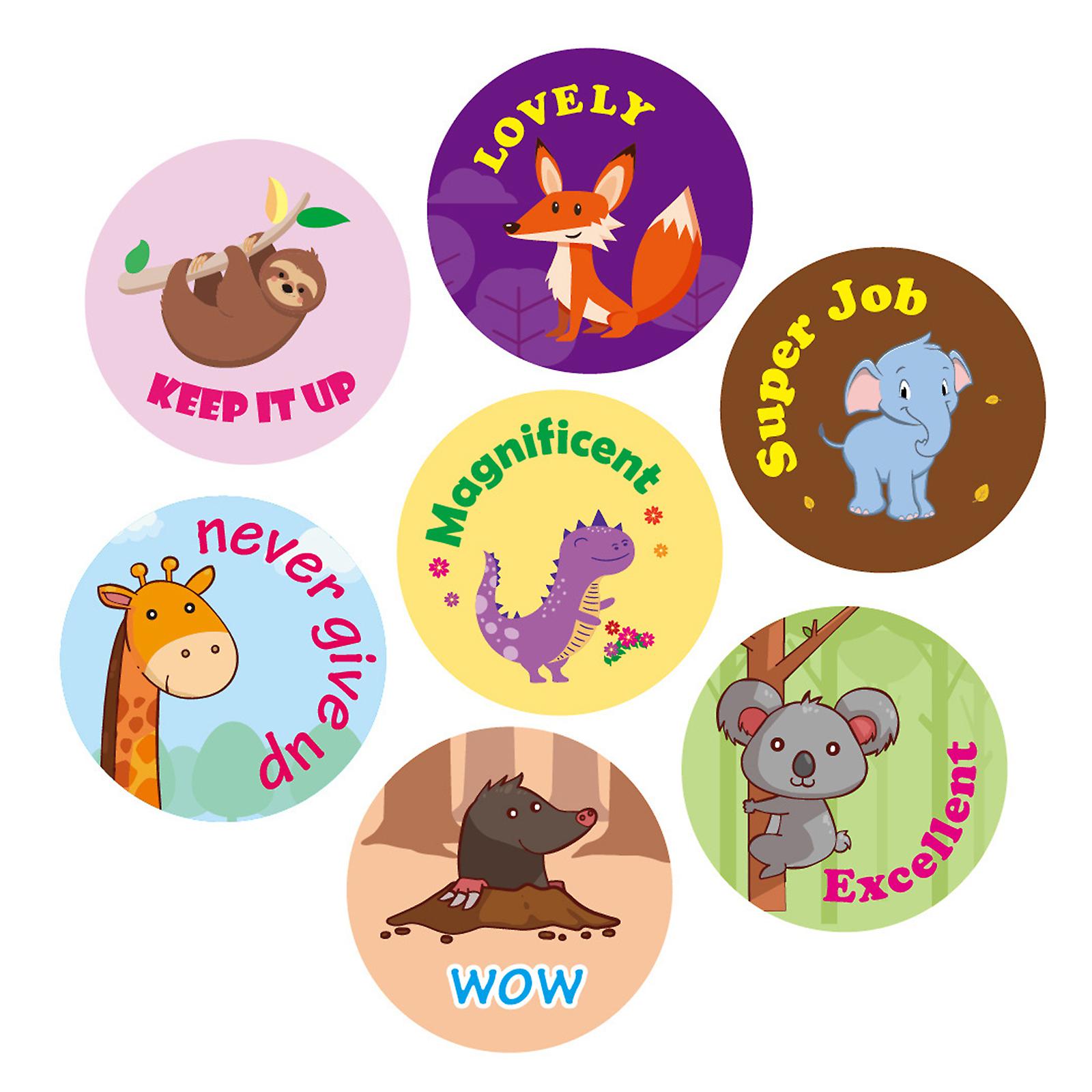 Cute Animal Reward Sticker Incentive Sticker Positive Words Sticker Paper Roll Diameter 38mm For Kid Teacher School Supplies  44682