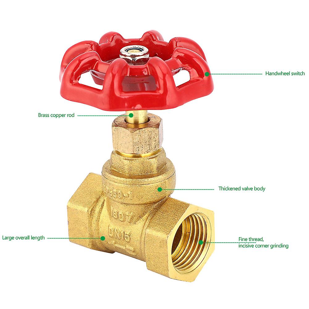 Dn15 G1/2in Brass Globe Shut-off Valve Female Thread Two Seals Stop Valve For Water Gas