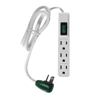 GoGreen Power 3 Outlet Power Strip Surge Protector with 2.5 ft. Heavy Duty Cord GG-13002MS