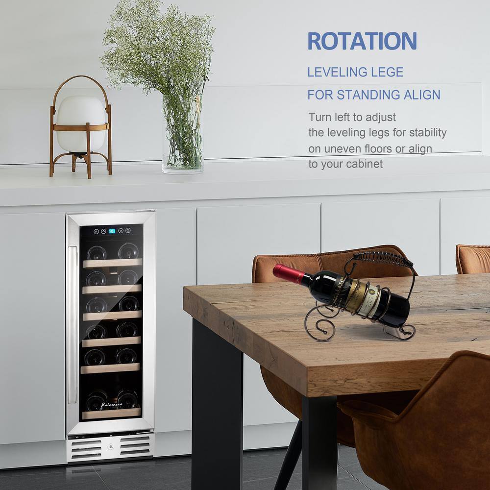 Kalamera 12 in. Built-in 18 Bottle Wine Cooler with Touch Control KRC-18SZB