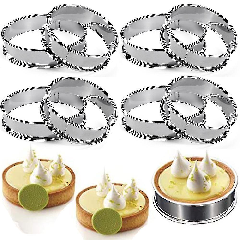 10/5/2pcs Stainless Steel Double Rolled Baking Circle Tart Ring Fruit Pie Cake Cookie Molds 10cm 8cm For Kitchen Biscuit Pastry