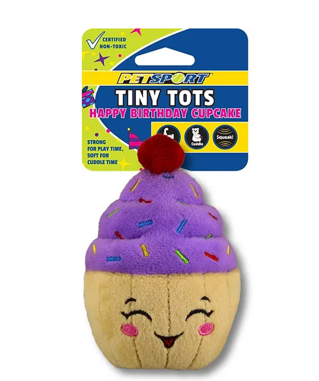 PetSport Tiny Tots Happy Birthday Cupcake Dog Toy