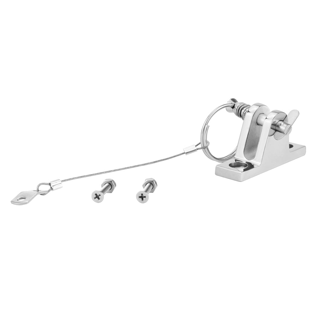 1 Piece Boat Bimini Top Fitting + 2 Pieces Screws Kayak Deck Hinge Bracket with Pin And Lanyard