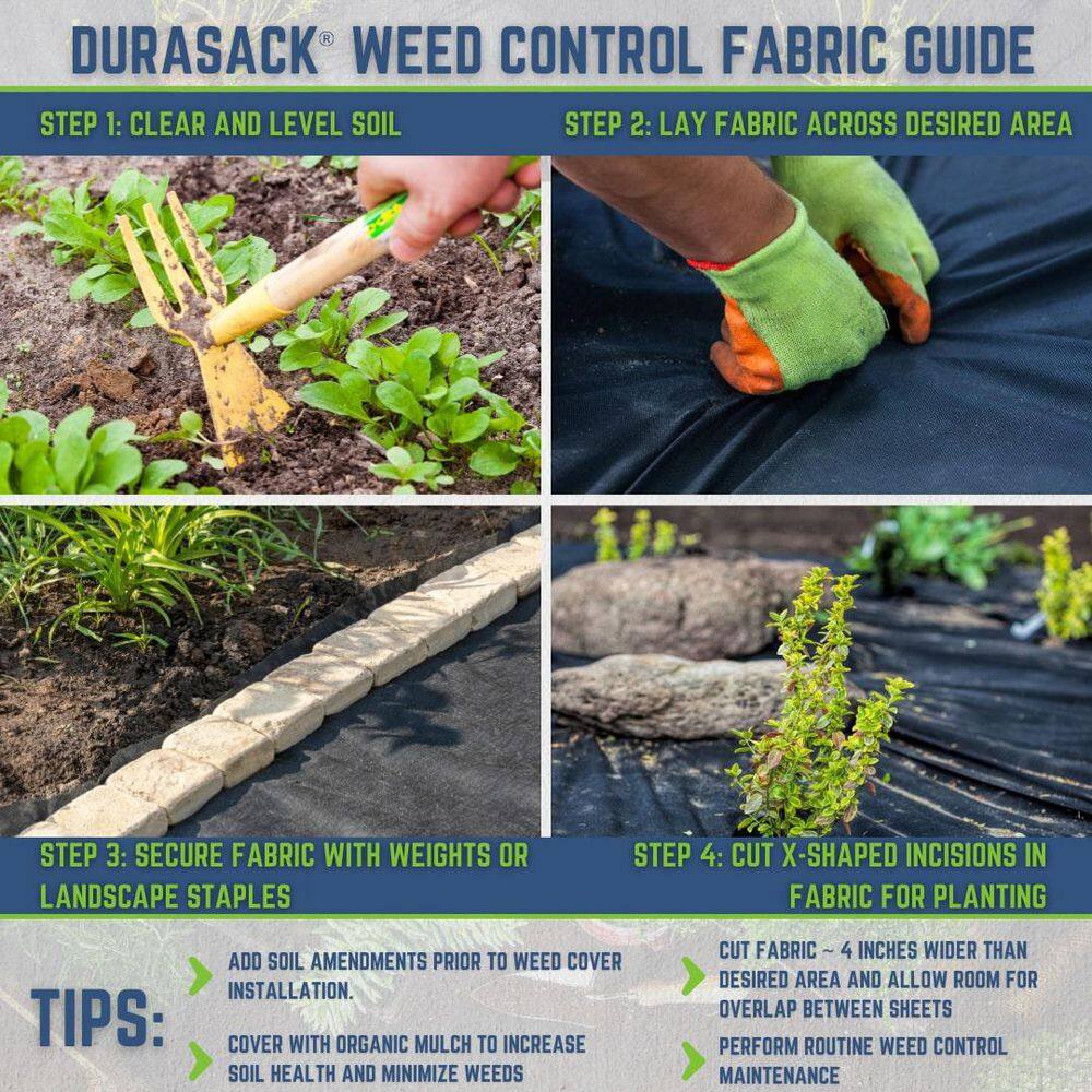 DURASACK 6.5 ft. x 20 ft. Heavy-Duty Woven Polypropylene Weed Control Fabric SH-6520RET