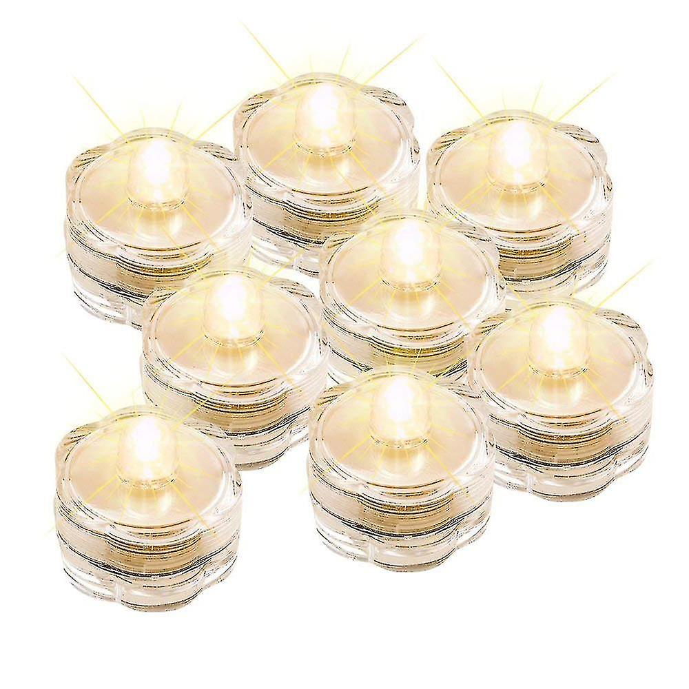 12x Led Waterproof Submersible Tealights Flameless Tealight Battery-operated Sub Lights