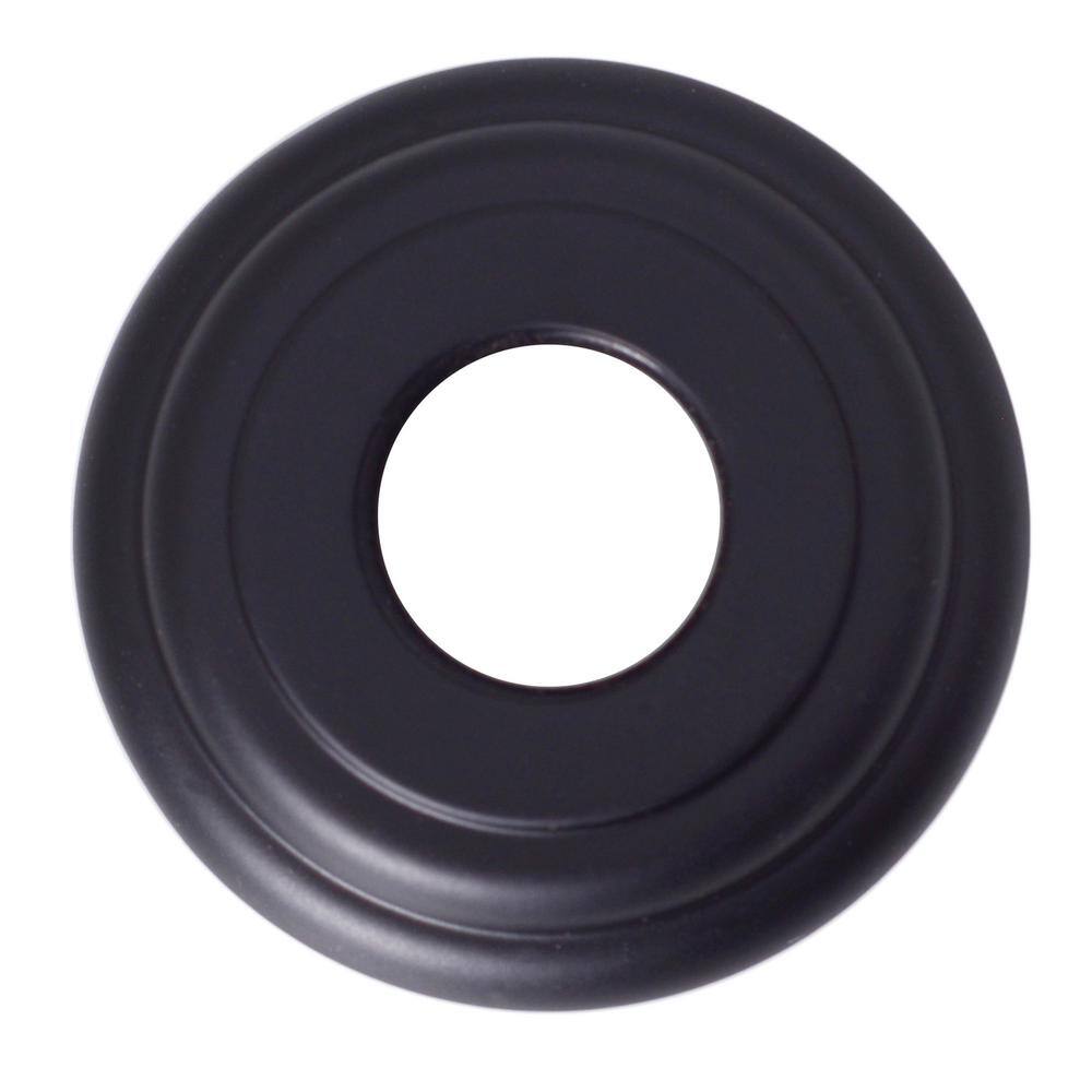 Westbrass 12 in. IPS x 4 in. Round Ceiling Mount Shower Arm with Flange Matte Black D3604A-62