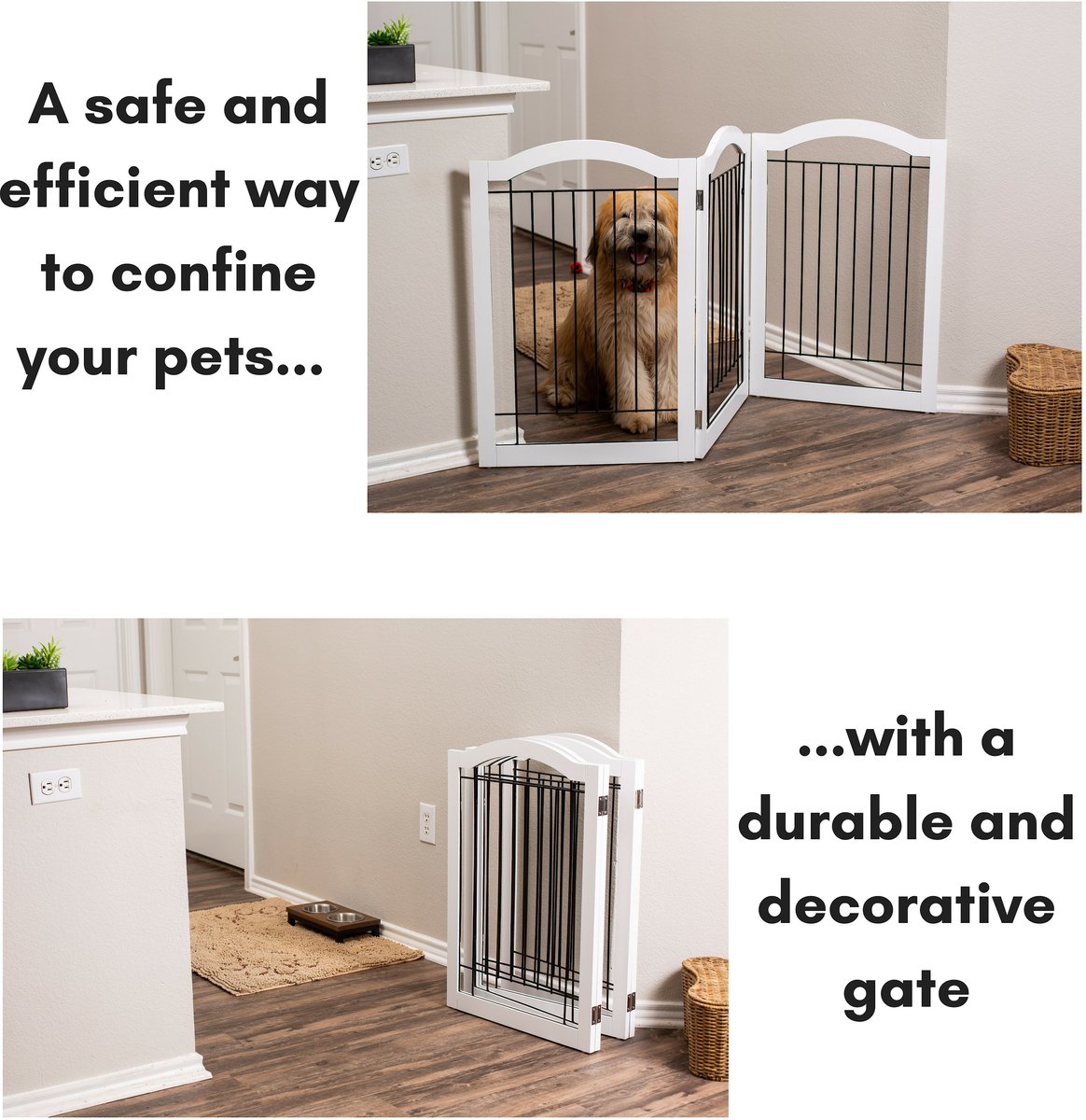 Internet's Best Arched Top Wire Dog Gate， 30-in