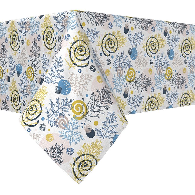 Square Tablecloth， 100% Polyester， 60x60， Winter Swirls and Twirls