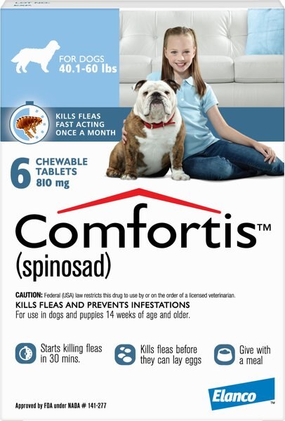 Comfortis Chewable Tablet for Dogs 40.1-60 lbs (Blue Box)