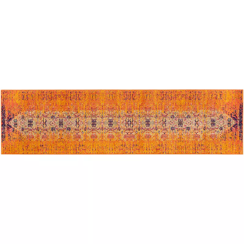 Safavieh Monaco Distressed Orange Geometric Rug