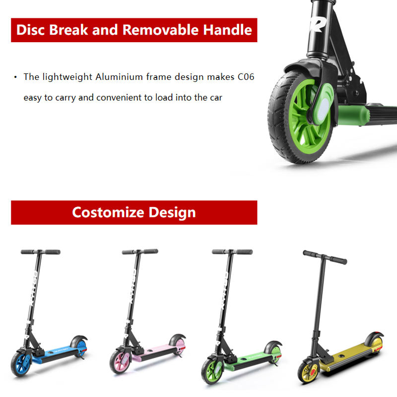 Custom OEM Child E Scooter 6in Front Wheel Lithium 2AH Max Loading 50KGS Foldable E Bike Elektro Roller