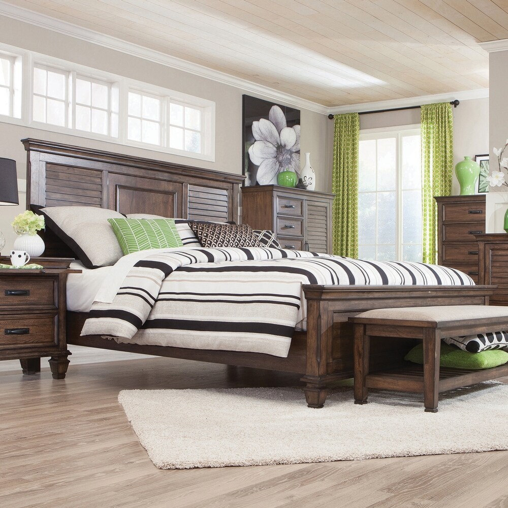 Capistrano Burnished Oak 5 piece Panel Bedroom Set