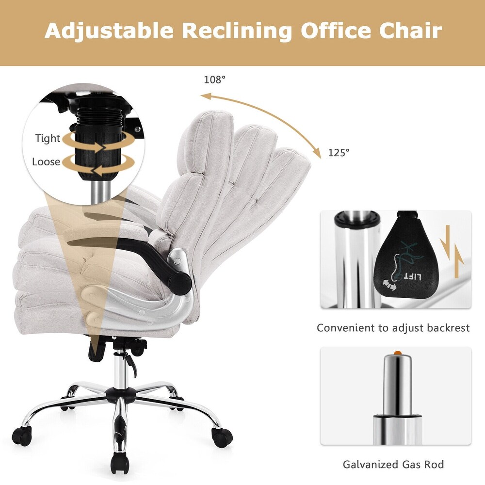 Adjustable Swivel Office Chair with High Back and Flip up Arm for Home and Office   30\