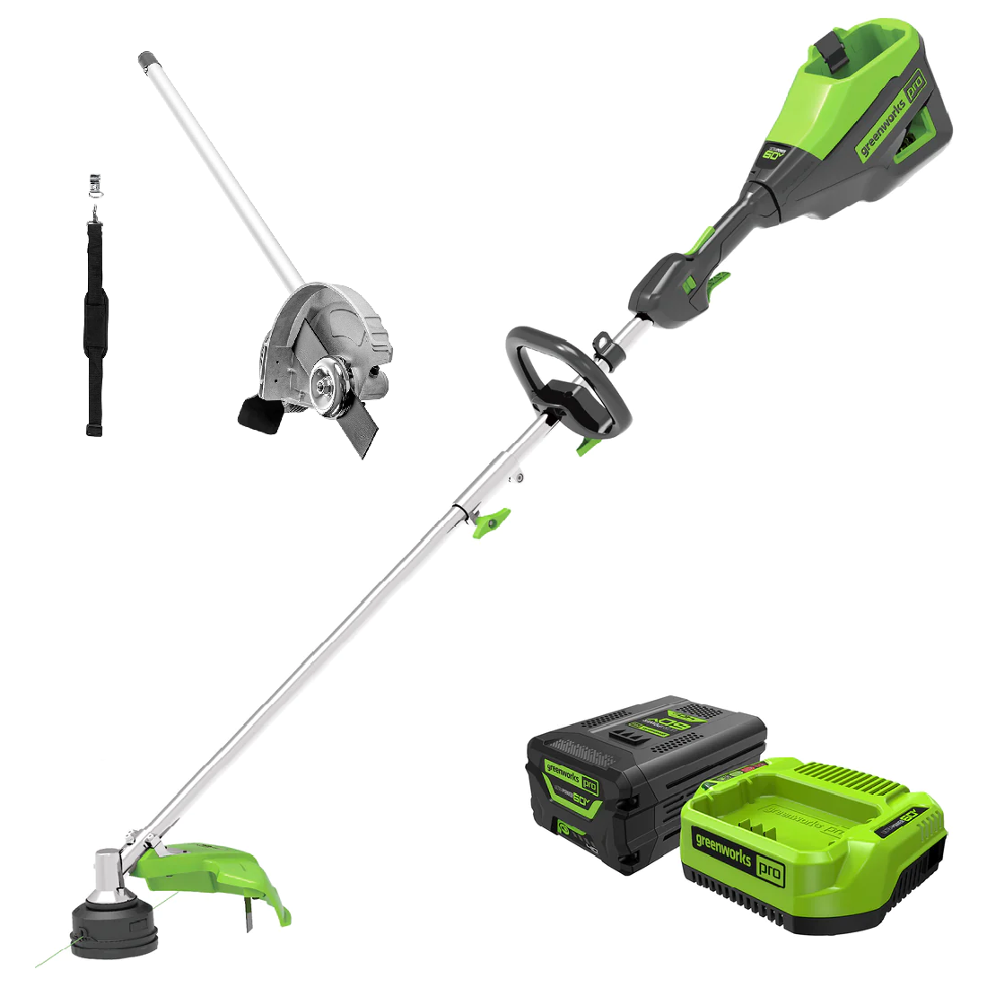 60V 16'' String Trimmer  Edger Attachment Combo Kit w/ Battery，  Charger | Greenworks Tools