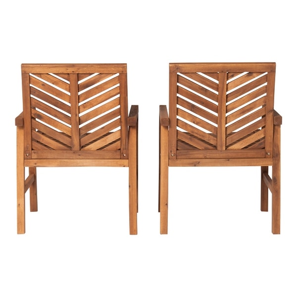 Middlebrook Acacia Wood Chevron Patio Chair (Set of 2)