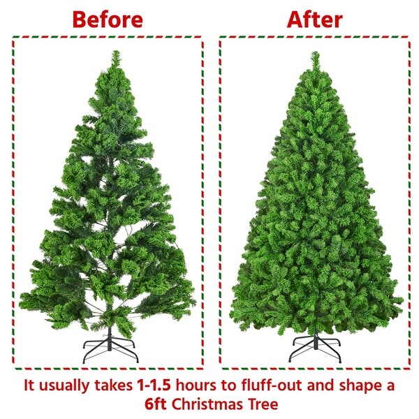 Yaheetech Prelit Flocked Artificial Christmas Tree with Foldable Stand